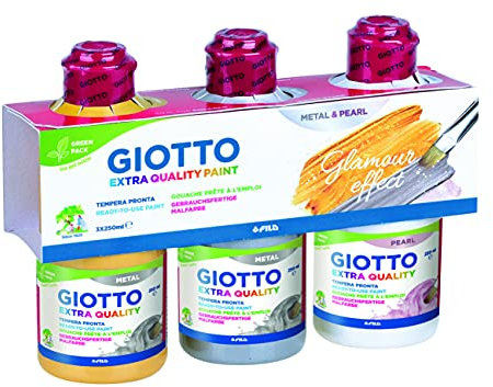 GIOTTO Gouache Extra Quality - Assortiment métal/nacré 3 x 250ml