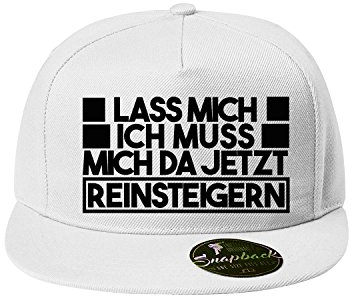 OwnDesigner Ich muss Mich da jetzt Reinsteigern Baseball Cap - Unisex Mütze, Cap für Herren und Damen, einfarbige Basecap, Snapback (Cap 352 Weiß)