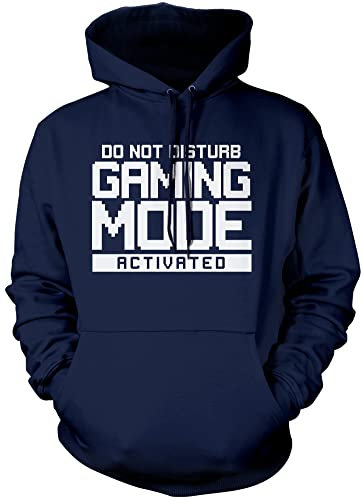 Do Not Disturb Gaming Mode Activated Unisex Adults and Kids Hoodie - Gamer Console Teen Online Games Addict Navy Small