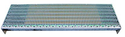 Einpress Treppenstufen Maschenweite 30x10 MW30/10 verschiedene Maße feuerverzinkt mit Antrittskante (900 x 270 mm)