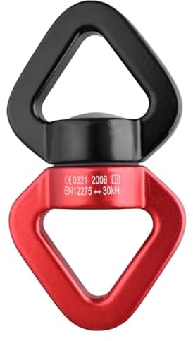 TRIWONDER 30kN 360 ° Rotator Swing Spinner Sicherheitsgerät, Rotationsgerät Karabiner für Klettern Hängematte (Rot & Schwarz)