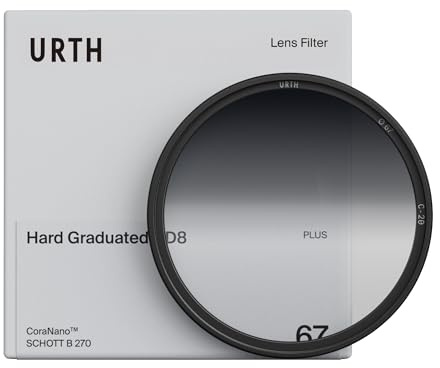 Urth 62 mm Grauverlaufsfilter Hard ND8 GND Filter (Plus) | 20-lagig nanobeschichtetes HD-Optikglas, harter Grauverlauf zum Belichtungsausgleich, 3 Blendenstufen