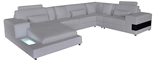 JVmoebel Ledersofa Couch Wohnlandschaft Eck Garnitur Design Modern Sofa U-Form L6014