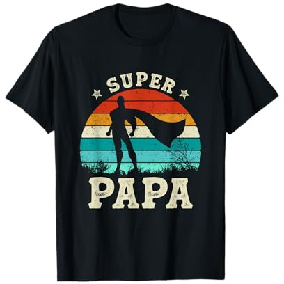 Fête des Pères Meilleur Père Humour Retro Super Papa Parfait T-Shirt