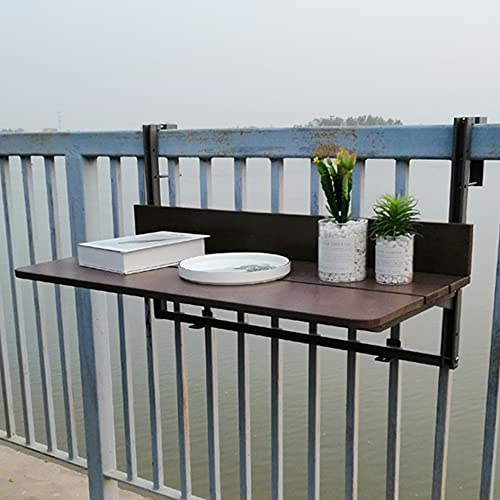 YYHJ Balkon Klappdeck Tisch verstellbar Wandklapptisch Esstisch klappbar Schreibtisch Küchentisch Balkontisch Hängetisch Geländer Platzsparender Schwimmender Schreibtisc