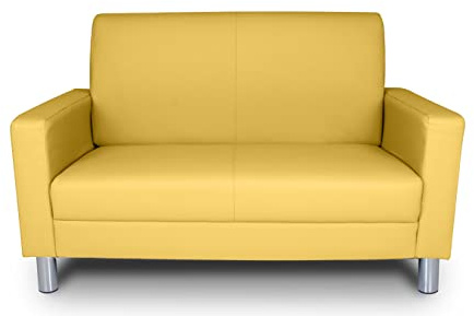 SAMIRA Divano 2 Posti In Ecopelle Giallo Senape mod. Charlie
