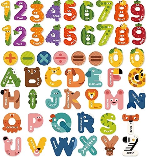 Mideer Magnetic Letters Magnetic Numbers for Toddlers, Magnetic Alphabet Letters ABC Learning Tools Toys,Magnetic Letters for Kids for Fridge Magnets for Babies,Animal Refrigerator Magnets