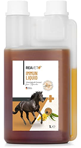 ReaVET Immun Liquid für Pferde 500ml - 100% naturbelassenen Kräutermischung, Immunsaft Pferd zur Unterstützung des Immunsystems, Stärkung der Abwehrkräfte
