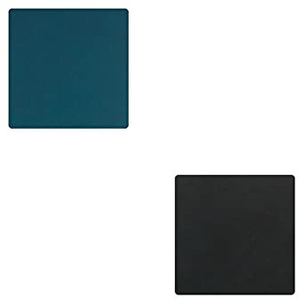 LindDNA Square Double Glasuntersetzer aus Nupo Leder in der Farbe Midnight Blue/Petrol, Maße: 10cm x 10cm, 991137