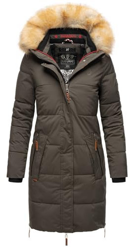 Navahoo Warmer Damen Winter Stepp Mantel Winterjacke Parka B803 [B803-Halin-Anthrazit-Gr.S]