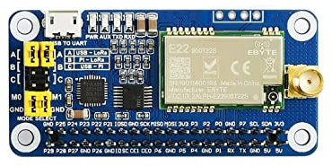 Waveshare SX1262 868M LoRa HAT, Compatible with Raspberry Pi, for Europe/Asia/Africa
