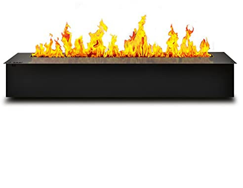 Chimenea de Vapor de Agua Chimenea eléctrica empotrada, chimenea decorativa moderna con llama realista, ultra delgada, control remoto y velocidad de llama ajustable de pantalla táctil Chimenea Electri