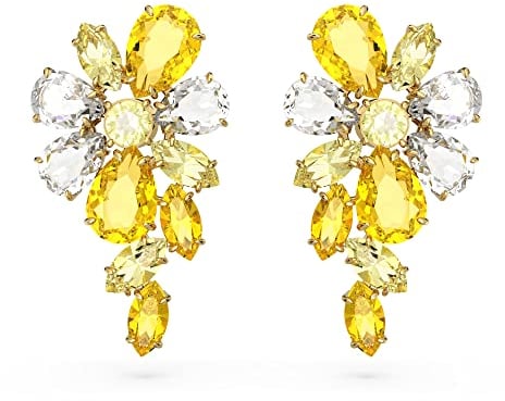Swarovski Gema Anhänger, Vergoldete Damenhalskette mit Grünen, Strahlenden Swarovski Kristallen