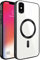 S. Dawezo Klare Magnetische Hülle für iPhone X/XS, kompatibel mit MagSafe Kabelloses Laden, Militärnorm Schutz, Kratzfest, Stoßfest, Schlanke Transparente Silikonhülle für iPhone X/XS Hülle, Schwarz