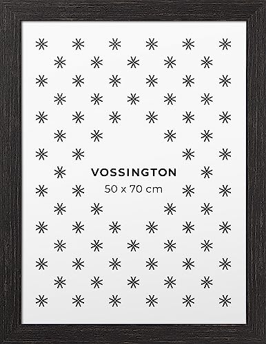 Vossington Bilderrahmen 50x70 Schwarz - Vintage - Rustikaler Charakter und Charme - Künstliche Holzmaserung - Posterrahmen - Rahmen für 1 Bild, Poster oder Puzzle im Format 50 x 70 cm (70x50 cm)