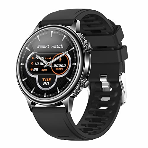 Bluetooth Sprechende Smartwatch Für Android Und IOS, Wasserdichter Aktivitätstracker, Farb-Touchscreen Mit Herzfrequenzmesser, Schrittzähler, Schlafüberwachung, Drehbares Interaktives Armband ,schwarz