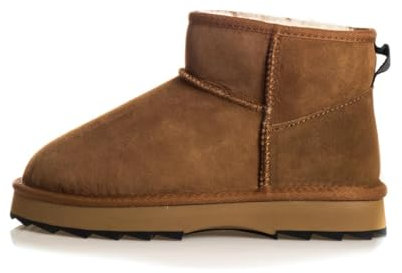 EMU Australia Women's Sharky Micro Sheepskin Ankle Boot, Chestnut/Black, Size 38