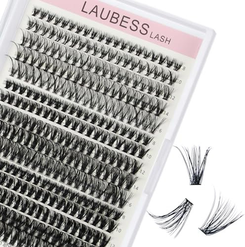 Faux Cils Individuel 300 Pièces 20D/40/50 Extension Cils 0.07 D Curl Faux Cils Volume Russe DIY Cluster Lashes Plateau Mixte À La Maison Réutilisable (20D/40/50-0.07D-8-16mm)