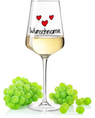 Leonardo Weinglas mit UV-Druck - Herzensmensch - Persönliche Geschenke - Geburtstagsgeschenk für Männer & Frauen sowie Mama & Papa - Geeignet als Rotweingläser Weißweingläser - Farbe: Puccini UV