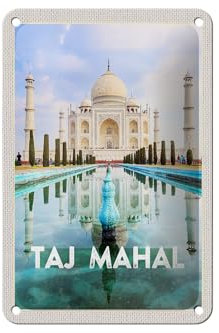FEMER Blechschild Reise 12x18cm Indien Vordergarten Taj Mahal Dekoration
