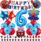 Spider Luftballon Geburtstag Deko 6 Jahre Jungen- Spider Girlande Geburtstagsdeko 6 Jahr Spider Ballon Deko 6. Geburtstag Folienballons Happy Birthday Banner Tortendeko für Kindergeburtstag Party Deko