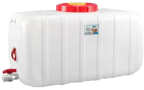 FIXARE JIESOO Wassertank mit Wasserhahn,Wassertank-Aufbewahrungsbehälter, Weißer Wasserspeichereimer Aus Lebensmittelechtem Kunststoff Bewässerung, Notfall-Wasserfass Außenbereich(50L)