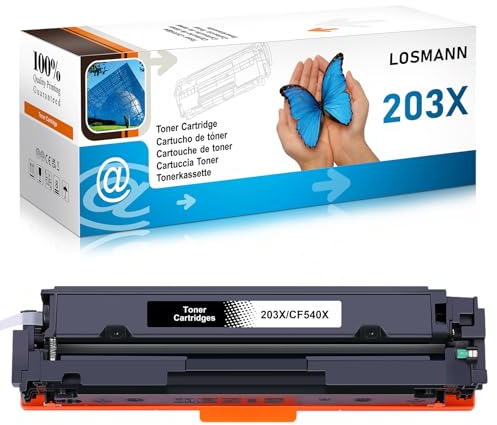 LOSMANN 203X Toner Kompatible für HP 203X CF540X 203A CF540A für HP Color Laserjet Pro MFP M281fdw MFP M280nw MFP M281cdw MFP M281fdn , HP Color Laserjet Pro M254dw M254dn M254nw (Schwarz)