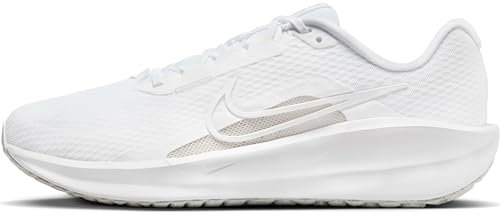 Nike Homme Downshifter 13 Running Shoe, White/Wolf Grey, 40.5 EU