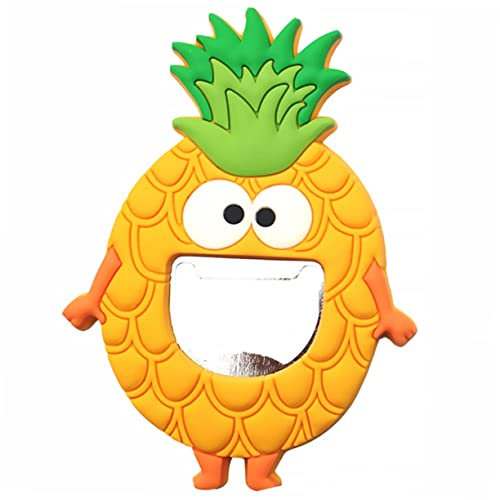 PRETYZOOM Pineapple Magnetic Fridge Sticker Bottle Opener Creative Fruit Refrigerator Magnet for Office Home Decoration Novelty Yellow Adsorbs to Metal Surfaces Decorative Bar Accessory