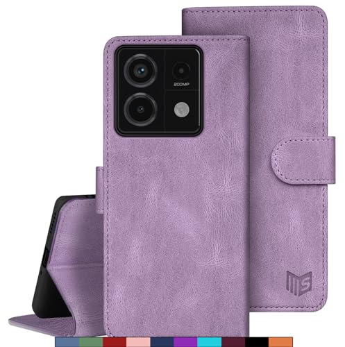 SUANPOT Custodia per Xiaomi Redmi Note 13 Pro 5G/Poco X6 Cover Portafoglio[Blocco RFID]in Pelle Sintetica Tasca Carte Antiurto Protettiva di Con Slot per Schede di per Note13Pro case Viola Lilla