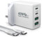 USB C Charger Plug,40W 4-Port Super Fast Charger USB Plug UK Travel Power Adapter Type C Plug Charging Station With 2M USB C Charger Cable for iPhone 15 pro max/15/14/13/12,Samsung S24/S23,iPad