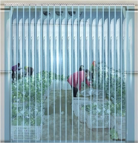 Türvorhang PVC Transparent Lamellenvorhang Industrievorhang Dicke 2mm Länge 200cm - 300cm Streifenvorhang Wasserdicht Winddicht Staubdicht Balkontür Vorhang Terrassen(Size:2pcs 15x200cm)
