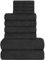 Olivia Rocco Monaco 10 Piece Bathroom Towels Bale Set - Premium Quality Water Absorbent Towel, 4 Face 4 Hand 2 Bath Towel, 500 GSM Washable Towels Set, Charcoal