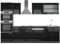 Vicco Küchenzeile R-Line, Schwarz Hochglanz/Anthrazit, 300 cm mit Hochschrank, AP Anthrazit