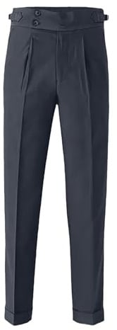 Business Hose Herren Anzughose mit Hohem Bund Geradem Bein Freizeithose Einfarbige Elegante Hose Anzug Hosen Fashion Gerade Chino Hose Stretch Glatt Bügelfreie Hose Lässig Männer Stoffhose