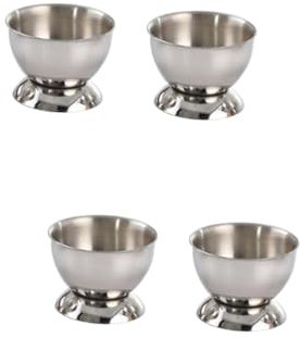 Amosfun 4 Stück Eierbecher aus Edelstahl küchenmaschiene kochgeschirr eierfarben Ostern ostereierfarbe Breakfast schwüler Eierhalter Becherhalter für gekochte Eier Eierhalter aus Edelstahl