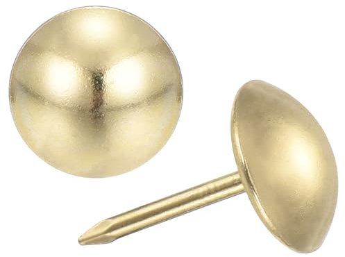 sourcing map Upholstery Tacks Nail Pins Furniture, 25Pcs 11x17mm Thumb Tack Pins Assortment Kit Carbon steel for Home Sofa DIY Decorative Nail Heads Nails, Gold
