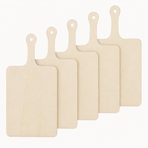 WOPPLXY 5 PCS 12 Inch Pizza Peel, Wood Large Pizza Paddle, Pizza Board Serving Chopping Board Wooden Pizza Peel for Fruits, Cheese, Pizza and Bread