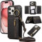 ESONG Portefeuille Bandoulière Coque pour Samsung Galaxy A55 5G avec Anneau, Etui en Cuir PU Flip Folio Cordon Housse pour Fille, Magnétique, Béquille, Fentes de Cartes Noir