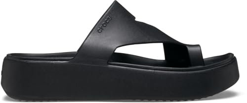 Crocs Getaway Platform Toe Loop, Sandali Donna, Nero, 41/42 EU