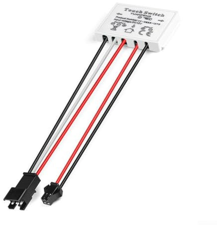 Interruptor de activación táctil LED con conectores CC, para espejos de baño y armario (E)