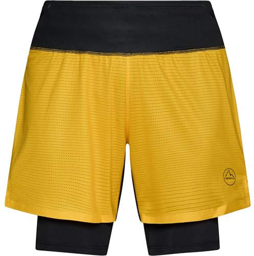 LA SPORTIVA Herren Ultra Distance Shorts, Yellow-Black, XL