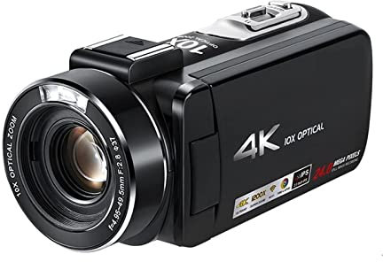 Videocamera, Videocamera da vlogging 4K con videocamera Video con Microfono Esterno AC7 10x Zoom Ottico Pieno HD Camara for la Registrazione Vlog(Standard)