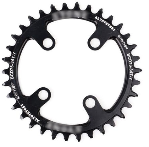 GBSONGJIN Plato Bicicleta, Platos Bicicleta Montaña Bike Cainring 76 BCD 76mm Círculo para MTB Reemplazar Anillo de Cadena Dientes de Ancho Estrechos Cubiertas de Bicicleta(34T Circle)