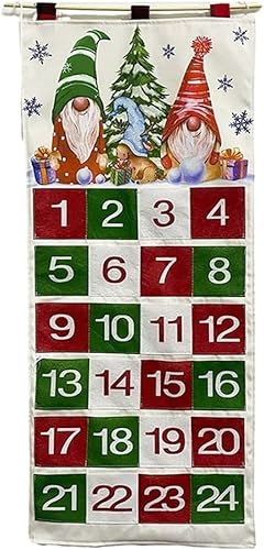 Adventskalender 2025 als Wandkalender aus Stoff zum Befüllen, Adventskalender zum Befüllen Wiederverwendbar mit 24 Stoffbeutel, Weihnachtskalender zum Aufhängen Weihnachtsdeko Party Favors