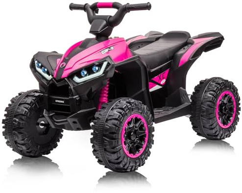 Garvee Kinder Elektroquad 12V, Elektroauto mit Fernbedienung,Musik,LED-Leuchten,Elektro-Quad für Kinder 3-6 Jahre alt