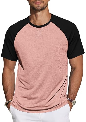 TARAINYA T‑Shirt Homme Manches Courtes Cotone Col Rond Été M-4XL | 95%coton 5%élasthanne,Couture‑X au col,Poche‑poitrine,Couleur unie,Coupe regular‑fit