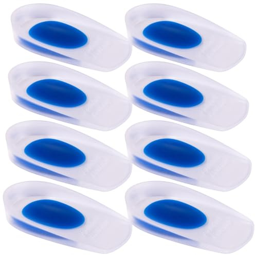 newgen medicals Einlegesohlen: 4 Paar Fersensporn-Gel-Einlagen mit Fersenkissen, Größe 40-45 (Gel-Sohle, Einlegesohlen aus Silikon)
