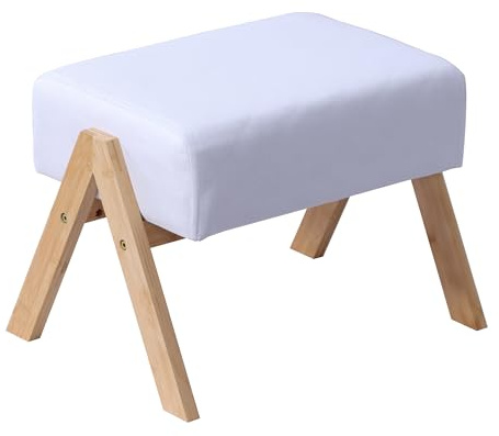 Relaxdays Fußhocker, gepolsterte Fußablage, Bambusbeine, HxBxT: 40x28x30cm, Flur, Wohnzimmer, Beistellhocker, Farbwahl | HBT: 30x40x28 cm, Flur, Wohnzimmer, Beistellhocker