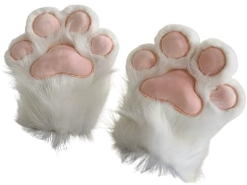Masoog Patas de, guantes de pata - Guantes de pata de gato de felpa de dibujos animados | Guantes divertidos con patas de gatito, cálidos y lindos guantes de animales para adultos, niños, niñas,